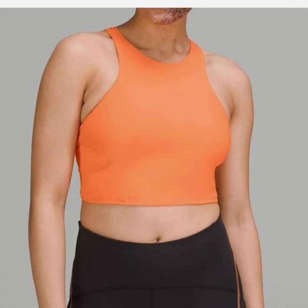Lululemon mesh-back bra bright orange